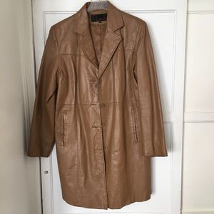 Women’s XL leather 3/4 length coat